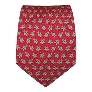 LEE ALLISON Orange Snowman Silk Tie 59"/ 4" EC